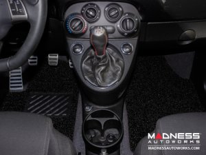 FIAT 500 Floor Mats + Cargo Mat Set - All Weather - Rubber Woven Carpet - Black